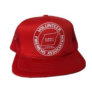 Vintage New York Volunteer Firemen Parade Trucker Snapback Albany NY 80's‎